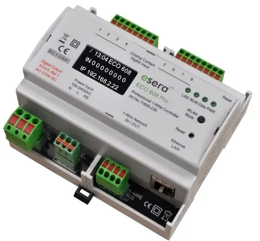 ECO 608 1-Wire Controller Pro, Ethernet Interface, Digital Input, 230V Versorgung
