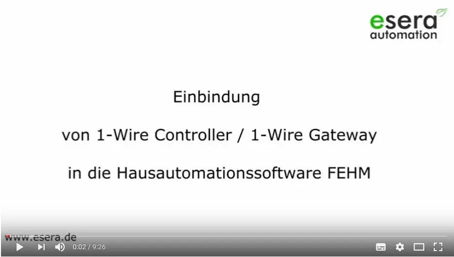 FHEM - offene Smart Home Software mit ESERA 1-Wire Controller / 1-Wire Gateway verbinden